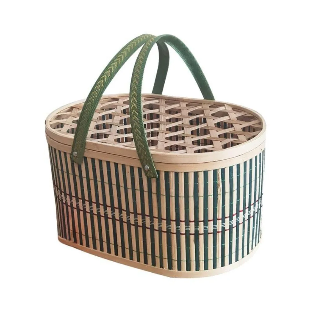 Durable Handmade Bamboo Basket Woven with Lid Food Fruit Storage Basket Gift Wrapping Baskets for Mooncake Snacks
Durable Handmade Bamboo Basket Woven with Lid Food Fruit Storage Basket Gift Wrapping Baskets for Mooncake Snacks
