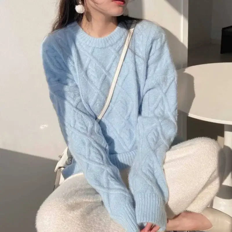 Women Korean Full Sleeve Round Neck Pullovers Casual Knitted Sweaters Regular Splice Loose Jumpers Tops Autumn Winter 2023
Women Korean Full Sleeve Round Neck Pullovers Casual Knitted Sweaters Regular Splice Loose Jumpers Tops Autumn Winter 2023