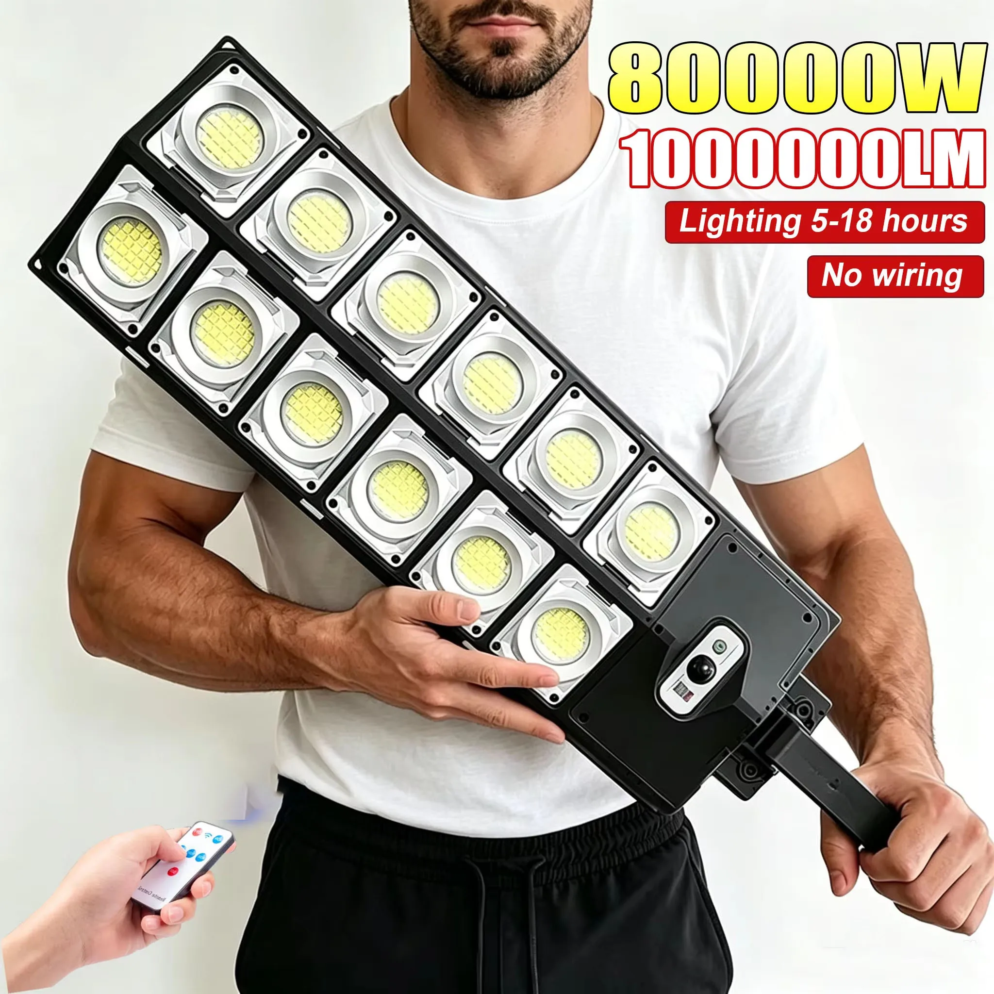 80000W New Solar Led Light Outdoor Lighting Garden Lights Big Solar Panel Lamps IPX65 Waterproof Motion Sensor Street Light
80000W New Solar Led Light Outdoor Lighting Garden Lights Big Solar Panel Lamps IPX65 Waterproof Motion Sensor Street Light
