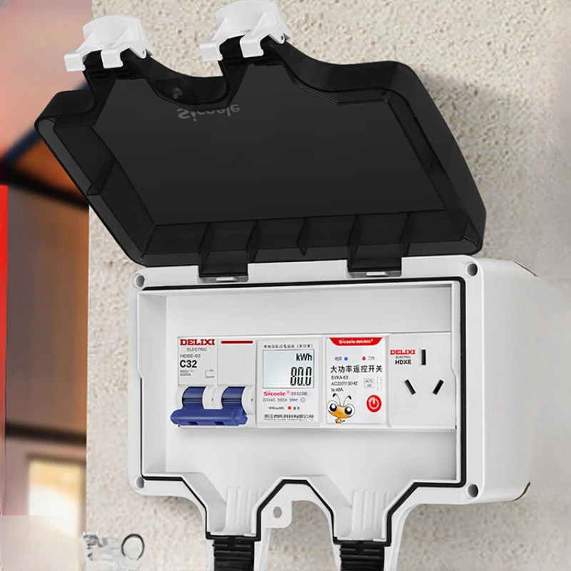 Guide rail waterproof socket, two outdoor rainproof switches, power supply protection, remote control
Guide rail waterproof socket, two outdoor rainproof switches, power supply protection, remote control