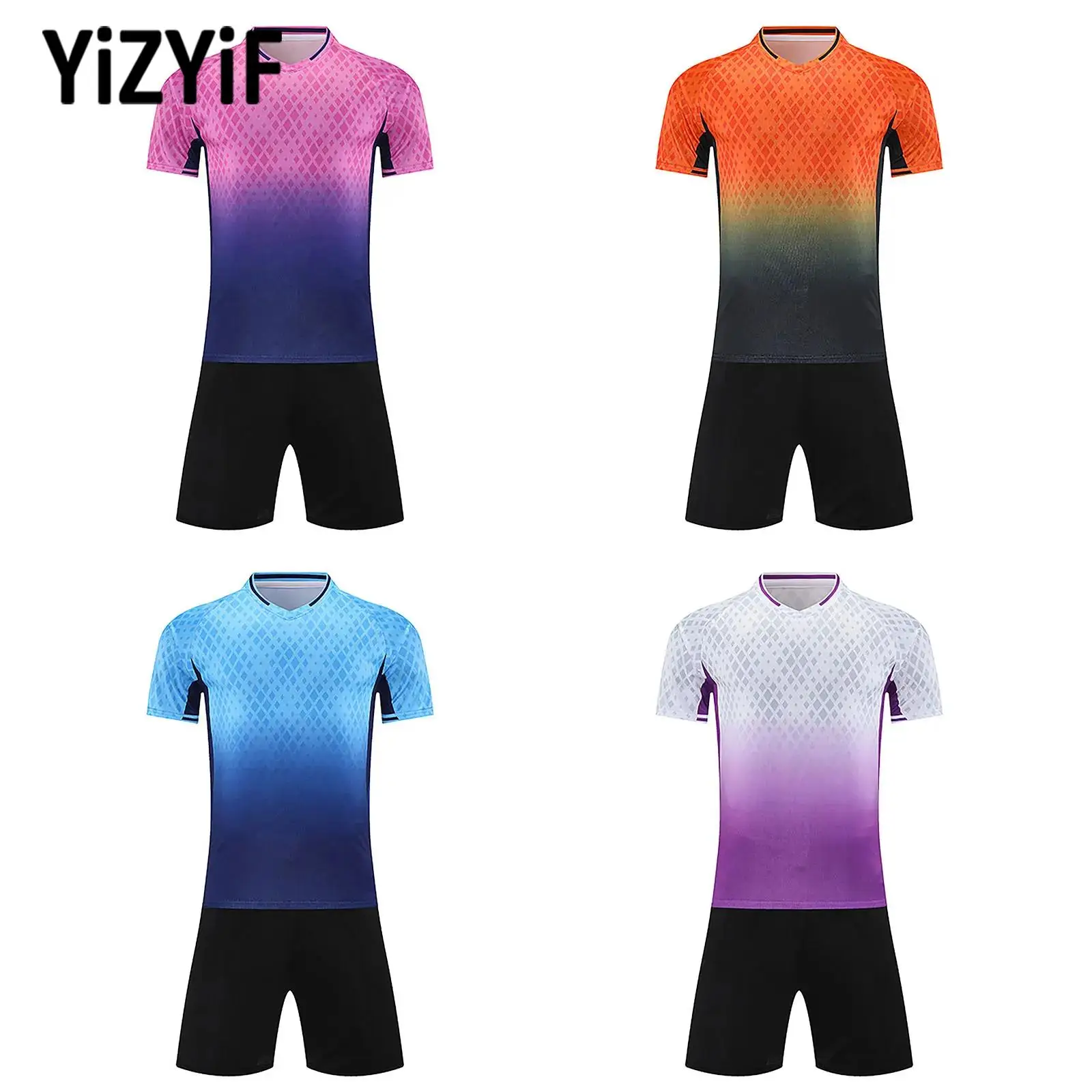 Quick-drying Soccer Uniform for Kids Boys V-Neck Short Sleeve T-shirt with Pockets Shorts Football Sports Training Costume Sets
Quick-drying Soccer Uniform for Kids Boys V-Neck Short Sleeve T-shirt with Pockets Shorts Football Sports Training Costume Sets