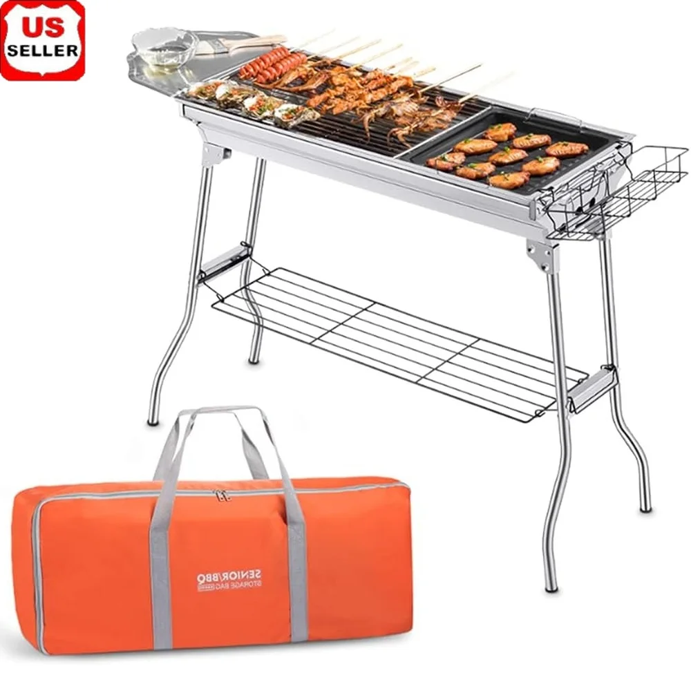 Portable Charcoal Grill with Frying Pan Outdoor BBQ Grill Camping Picnics Family Gatherings Backyard Barbecue with Storage Bag 3
Portable Charcoal Grill with Frying Pan Outdoor BBQ Grill Camping Picnics Family Gatherings Backyard Barbecue with Storage Bag 3