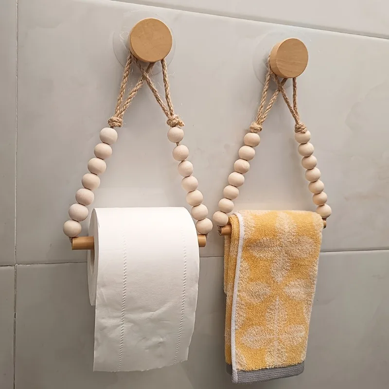 Beading Wooden Stick Toilet Paper Holder Wooden Stick Wooden Beads Tissue Rack Display Rack Decor Nordic Rustic Style Towel Rack
Beading Wooden Stick Toilet Paper Holder Wooden Stick Wooden Beads Tissue Rack Display Rack Decor Nordic Rustic Style Towel Rack