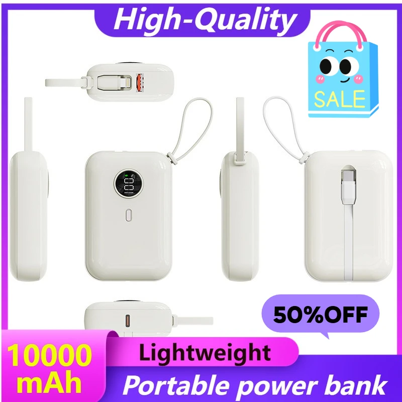 22.5W 10000mAh Compact Portable Mini Power Bank Capacity Built-in Cable Fast Charging and Digital Display
22.5W 10000mAh Compact Portable Mini Power Bank Capacity Built-in Cable Fast Charging and Digital Display