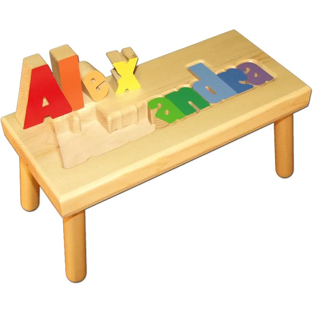 Large Custom Wooden Name Puzzle Stool for Kids - Primary Colors
Large Custom Wooden Name Puzzle Stool for Kids - Primary Colors