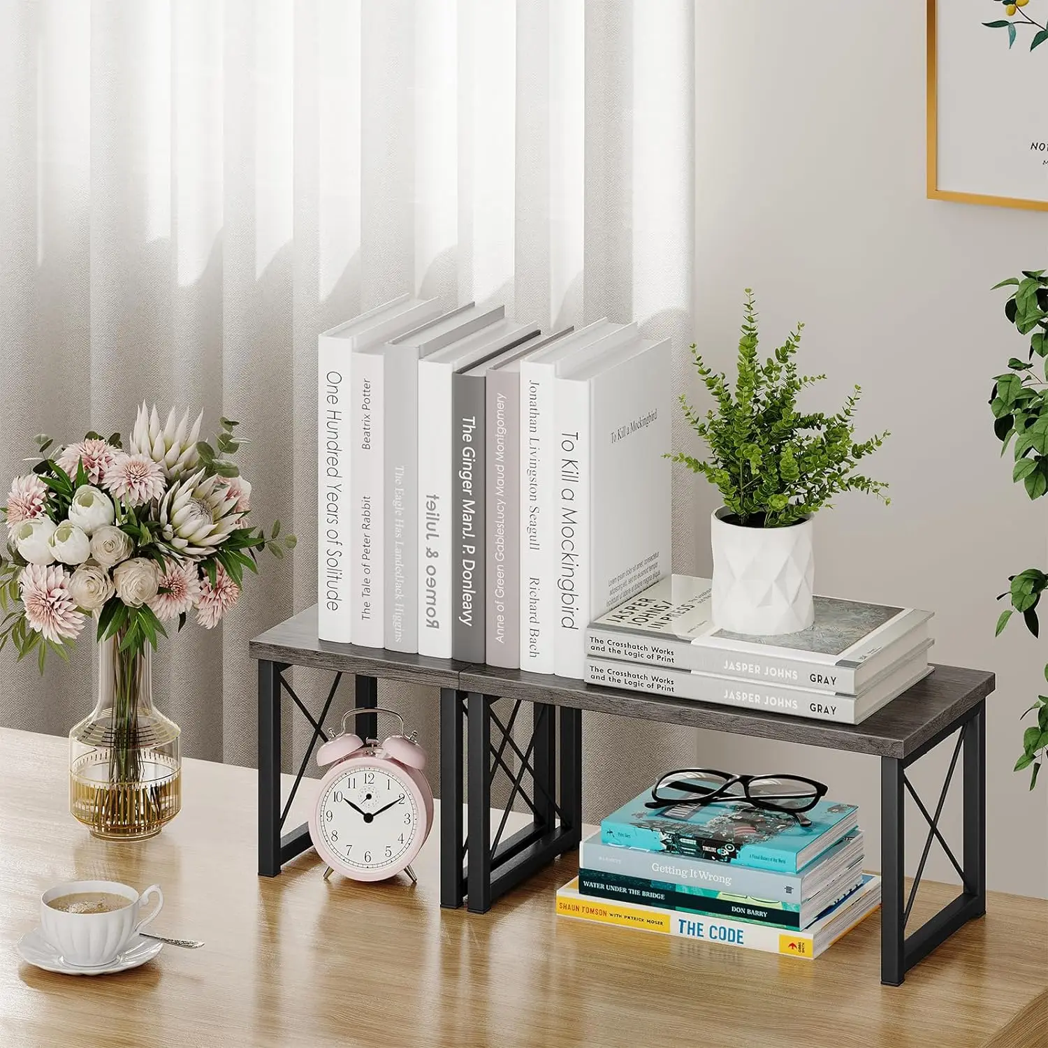 Wooden Desktop Bookcase, Office Desktop Storage Shelf, Stackable, Adjustable, Freestanding, Small Organizer, 2 Tier
Wooden Desktop Bookcase, Office Desktop Storage Shelf, Stackable, Adjustable, Freestanding, Small Organizer, 2 Tier