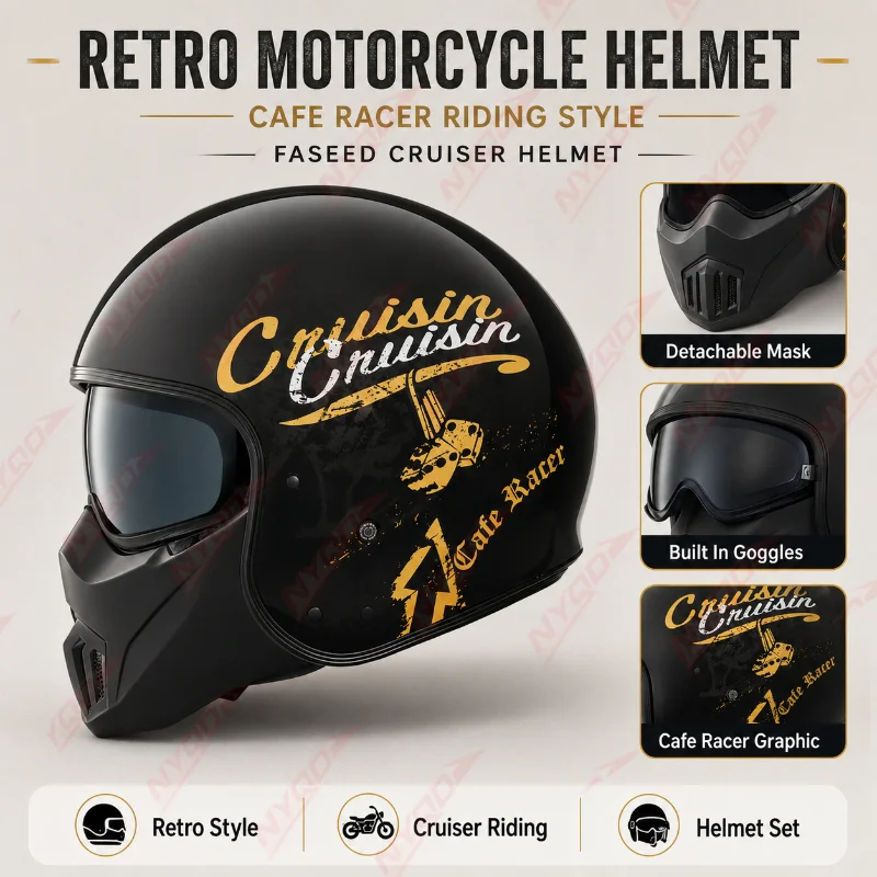 FASEED Carbon Fiber Retro Modular Motorcycle Helmet Flip Up Full Face Half Face Unisex for Cruiser Lightweight Breathable
FASEED Carbon Fiber Retro Modular Motorcycle Helmet Flip Up Full Face Half Face Unisex for Cruiser Lightweight Breathable