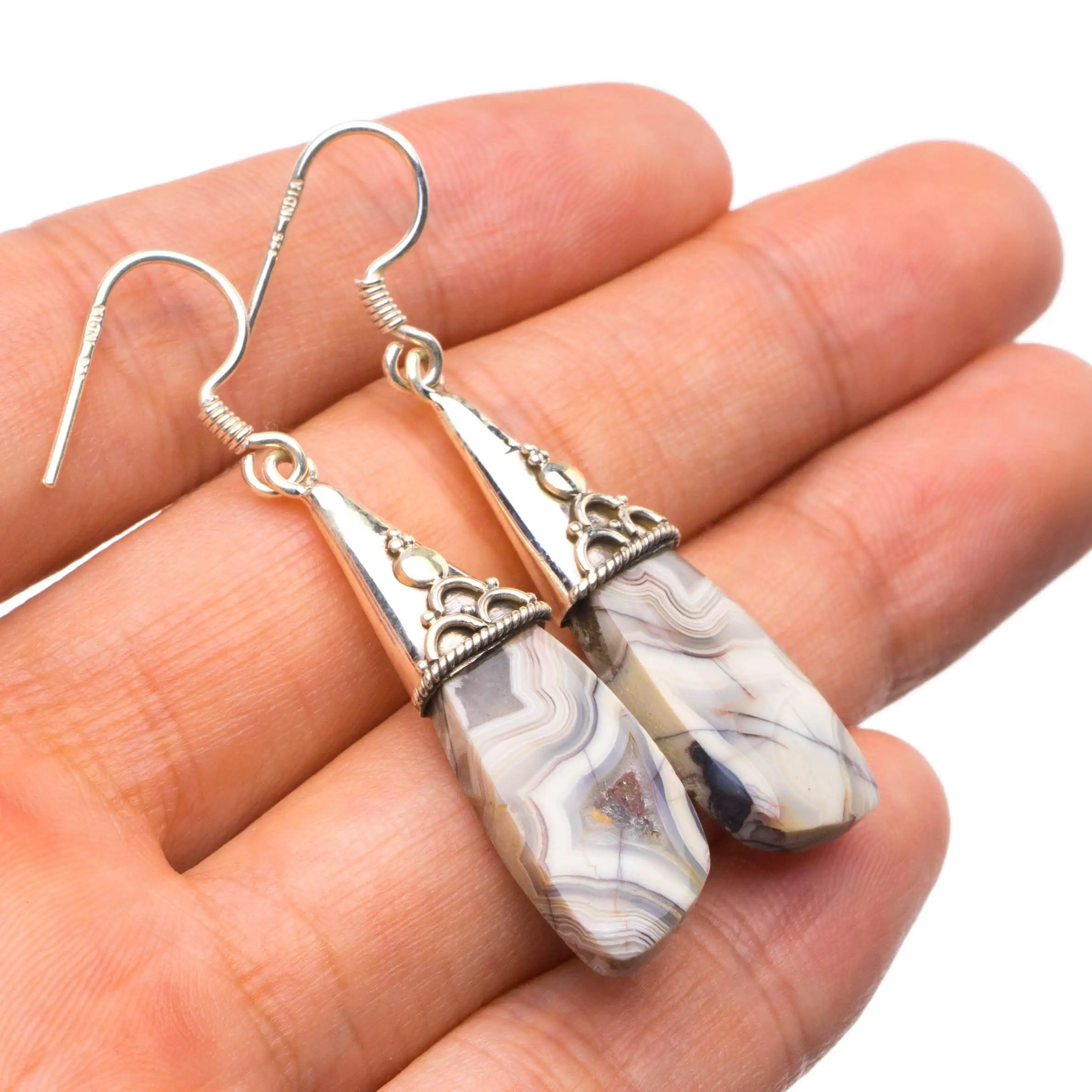 StarGems® Natural Crazy Lace Agate Handmade Unique 925 Sterling Silver Earrings 2" X4707
StarGems® Natural Crazy Lace Agate Handmade Unique 925 Sterling Silver Earrings 2" X4707
