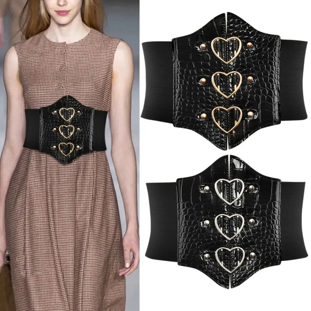 Luxury PU Leather Love Buckle Cummerbunds High Waist Elastic Female Waistband Dress Girdle Wide Waist Belt Female
Luxury PU Leather Love Buckle Cummerbunds High Waist Elastic Female Waistband Dress Girdle Wide Waist Belt Female