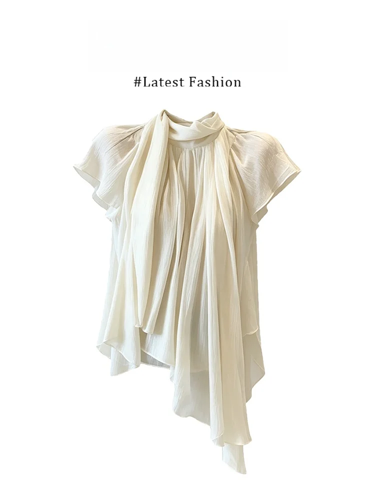 Parkyeon Summer Short Sleeve Chiffon Shirt Design Sensation Uneven Sash French Style Women's Top Fashionable Casual Wear
Parkyeon Summer Short Sleeve Chiffon Shirt Design Sensation Uneven Sash French Style Women's Top Fashionable Casual Wear
