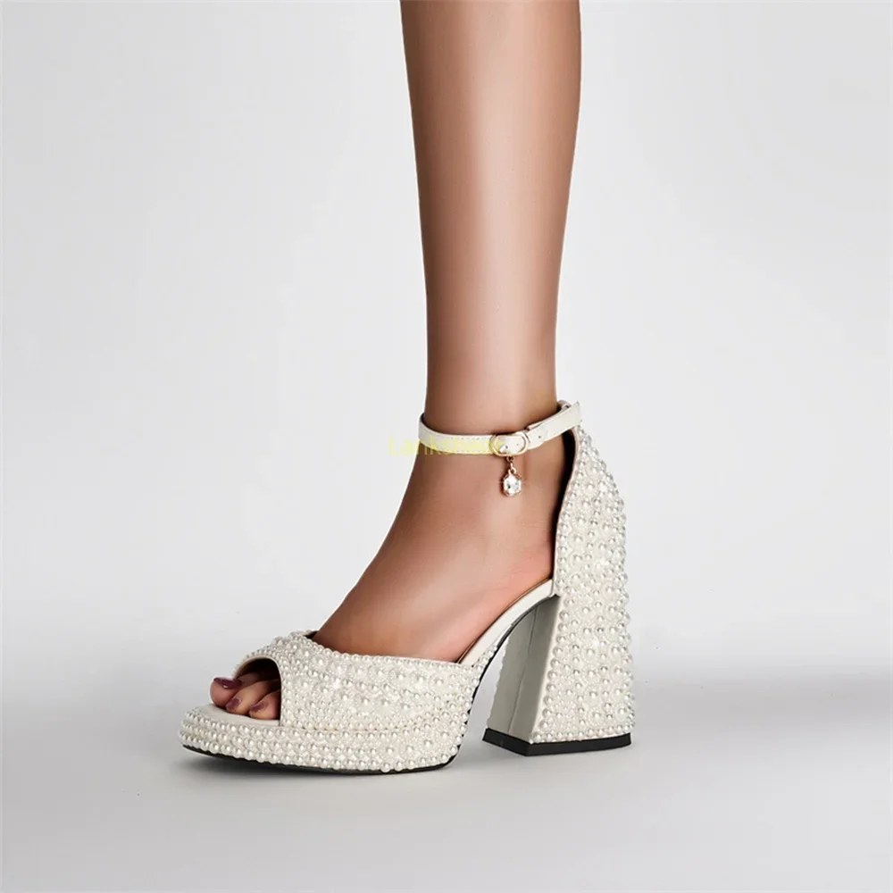 Pearl Platform Mary Janes Pumps Sexy Pointed Toe Thick Heel Open Toe Ankle Strap New Arrivals Fashion Women Runway Shoes
Pearl Platform Mary Janes Pumps Sexy Pointed Toe Thick Heel Open Toe Ankle Strap New Arrivals Fashion Women Runway Shoes