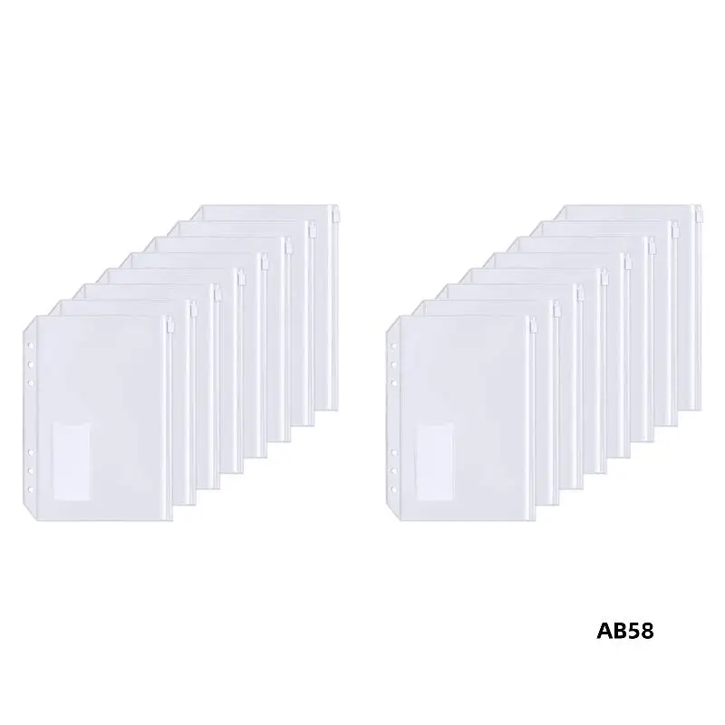 30Pcs A5 Binder Pockets 6-Hole Punched Zipper Binder Pocket With Plastic Zipper Label Pocket For 6-Ring Notebook Binder
30Pcs A5 Binder Pockets 6-Hole Punched Zipper Binder Pocket With Plastic Zipper Label Pocket For 6-Ring Notebook Binder