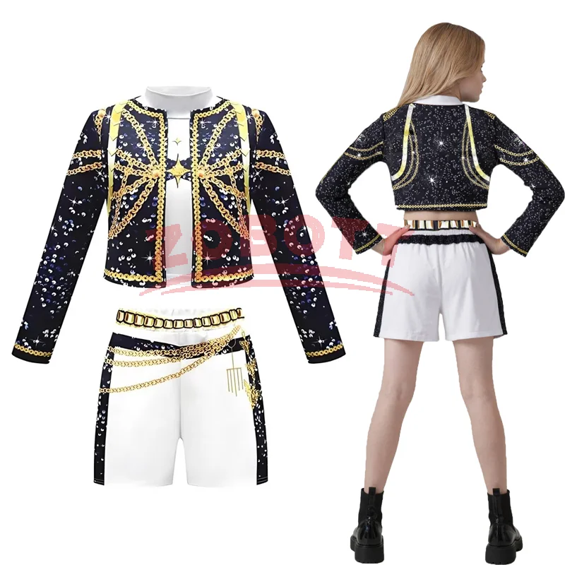 Anime Black and Gold Girl Group Cosplay Costumes Game Cosplay Halloween Stage Costumes
Anime Black and Gold Girl Group Cosplay Costumes Game Cosplay Halloween Stage Costumes