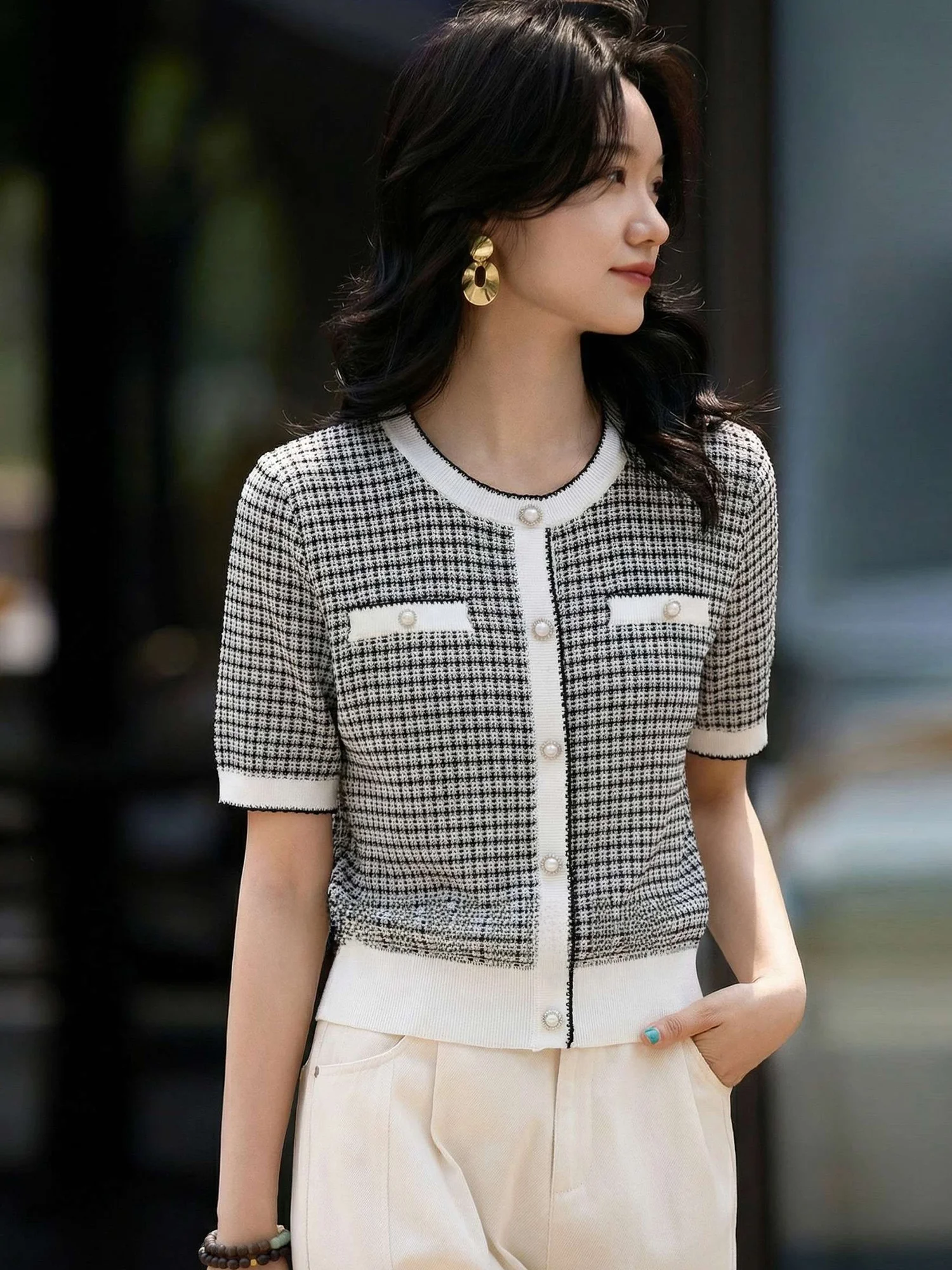 Chivirin Summer Knitted Short Sleeve round Neck Bird Pattern Versatile Women's T-Shirt Comfortable Medium Softness Casual Style
Chivirin Summer Knitted Short Sleeve round Neck Bird Pattern Versatile Women's T-Shirt Comfortable Medium Softness Casual Style