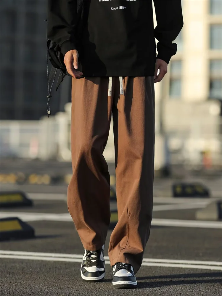 Brown Cotton Work Trousers Men's Casual Loose Straight Leg Spring Seasonal Faionable Straight Leg Casual Pants
Brown Cotton Work Trousers Men's Casual Loose Straight Leg Spring Seasonal Faionable Straight Leg Casual Pants