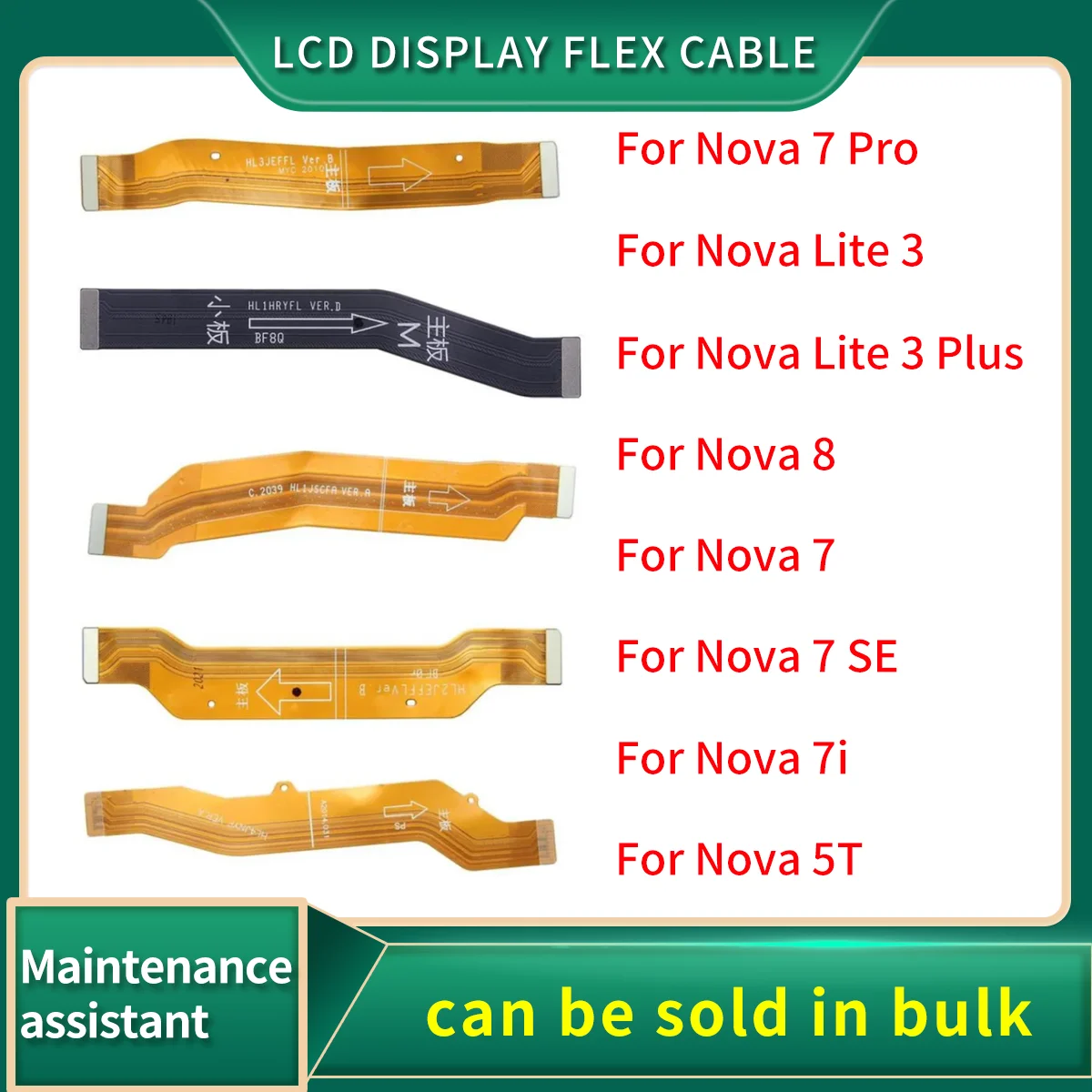 Main Motherboard Connector LCD Display Flex Cable For Huawei Nova 8 7i 7 SE Pro 5T Lite 3 Plus Replacement of parts 
Main Motherboard Connector LCD Display Flex Cable For Huawei Nova 8 7i 7 SE Pro 5T Lite 3 Plus Replacement of parts