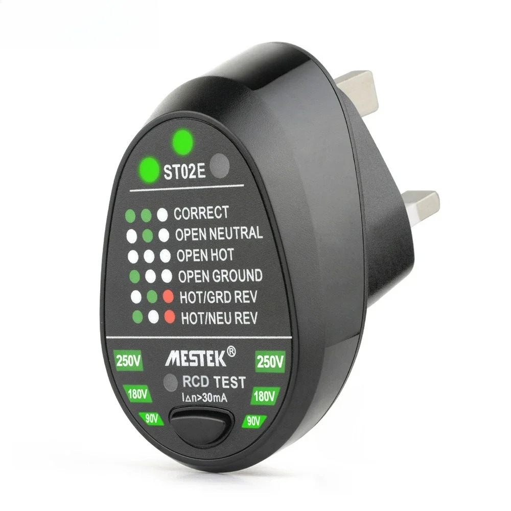 Stable MESTEK Phase Detector Leakage Switch Meter British Standard ST02E Socket Tester Power Polarity Test
Stable MESTEK Phase Detector Leakage Switch Meter British Standard ST02E Socket Tester Power Polarity Test