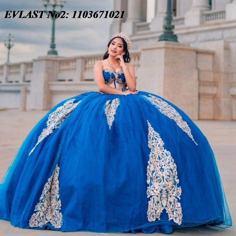 EVLAST синее платье принцессы Quinceanera по индивидуальному заказу, бальное платье, золотой кружевной корсет с аппликацией и бисером, Sweet 16, Vestidos 15 Anos E2QA253
EVLAST синее платье принцессы Quinceanera по индивидуальному заказу, бальное платье, золотой кружевной корсет с аппликацией и бисером, Sweet 16, Vestidos 15 Anos E2QA253