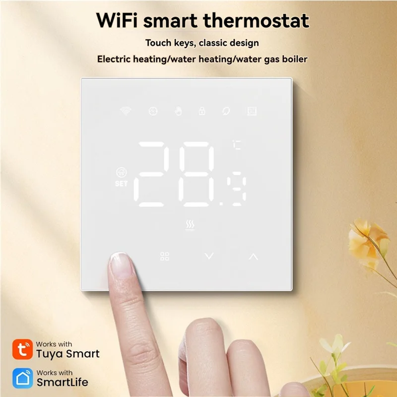 Умный контроллер температуры Tuya Wi-Fi, 100-240 В, 3 А, настенный котел, совместимый с Alexa и Google Home
Умный контроллер температуры Tuya Wi-Fi, 100-240 В, 3 А, настенный котел, совместимый с Alexa и Google Home