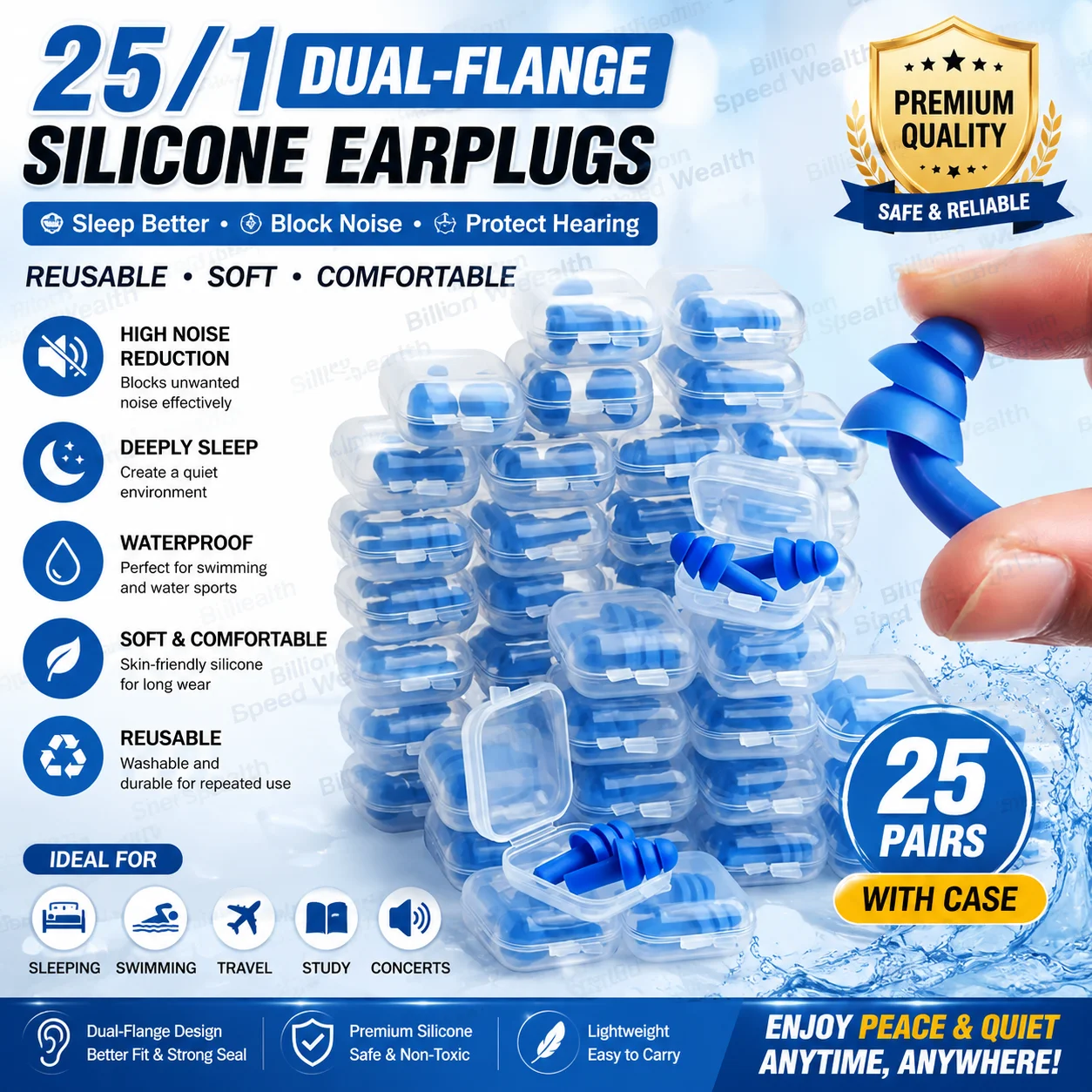 25/1Pair Ear Plugs Sleeping Noise Cancelling Reusable Silicone Sound Block Earplugs Summer Waterproof Swimming Ear Plug With Box
25/1Pair Ear Plugs Sleeping Noise Cancelling Reusable Silicone Sound Block Earplugs Summer Waterproof Swimming Ear Plug With Box