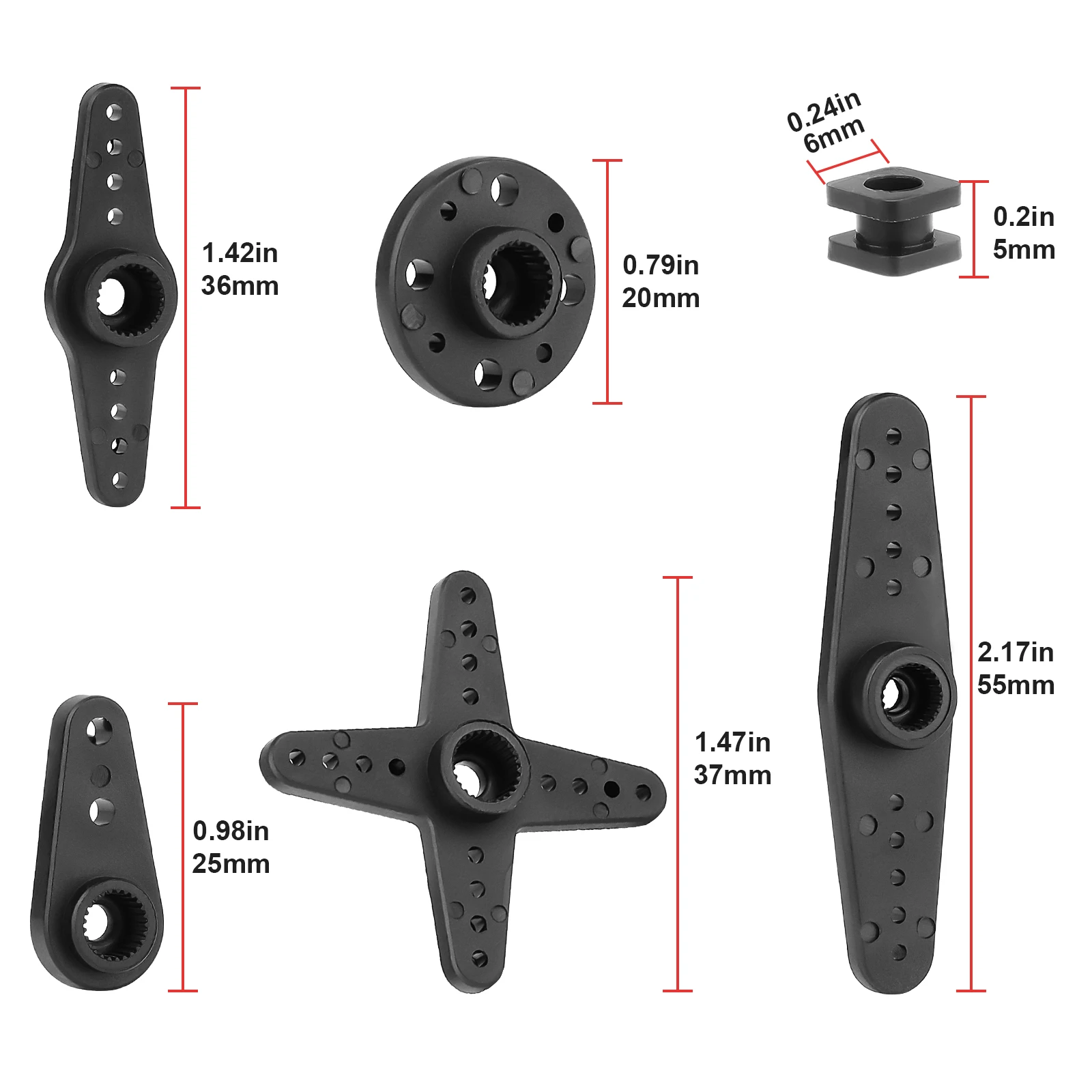 HobbyPark RC Servo 25T Plastic Horn Arm Set 25 Teeth Steering Compatible with Futaba Savox Power HD Standard Motor
HobbyPark RC Servo 25T Plastic Horn Arm Set 25 Teeth Steering Compatible with Futaba Savox Power HD Standard Motor
