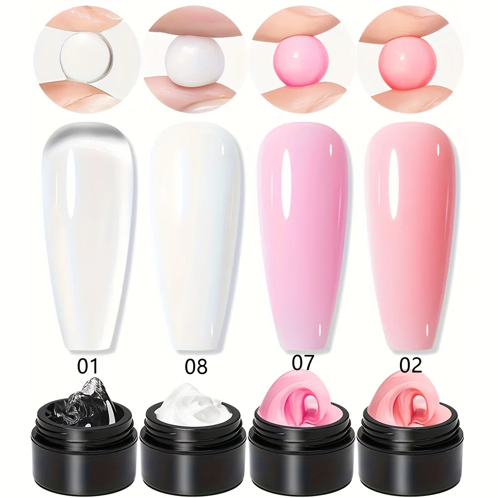 Transparent White Pink Nude Solid Builder Gel for Nails, Ideal for for nail Art Sculptures. This Hard Gel Comes with Dual Forms
Transparent White Pink Nude Solid Builder Gel for Nails, Ideal for for nail Art Sculptures. This Hard Gel Comes with Dual Forms