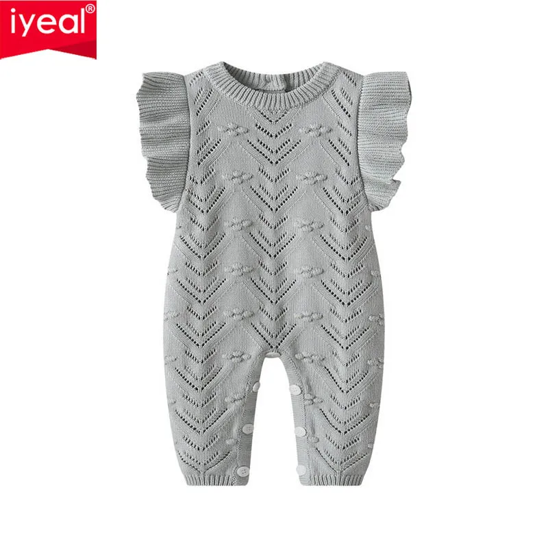 IYEAL, полый свитер из чистого хлопка с летающими рукавами для новорожденных, детский свитер, комбинезон, новинка весны и осени 2024, вязаный комбинезон 
IYEAL, полый свитер из чистого хлопка с летающими рукавами для новорожденных, детский свитер, комбинезон, новинка весны и осени 2024, вязаный комбинезон