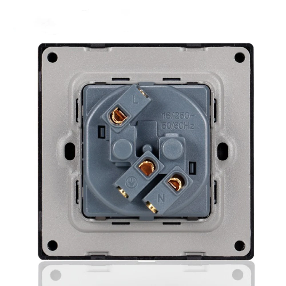 86Type 16A EU Standard Electrical Outlet White/Black/Gold Crystal Glass Panel Power Wall Socket
86Type 16A EU Standard Electrical Outlet White/Black/Gold Crystal Glass Panel Power Wall Socket