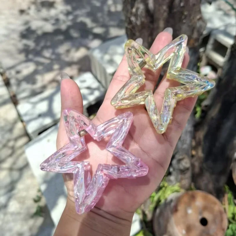 Vibrant Hollow Five-Pointed Star Transparent Shark Clip Sweet Temperament Hair Accessory for Girls
Vibrant Hollow Five-Pointed Star Transparent Shark Clip Sweet Temperament Hair Accessory for Girls