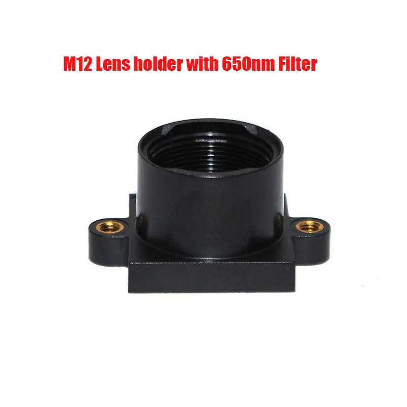 M12 lens holder with 650nm filter and 20mm mounting hole spacing for black light full-color camera
M12 lens holder with 650nm filter and 20mm mounting hole spacing for black light full-color camera