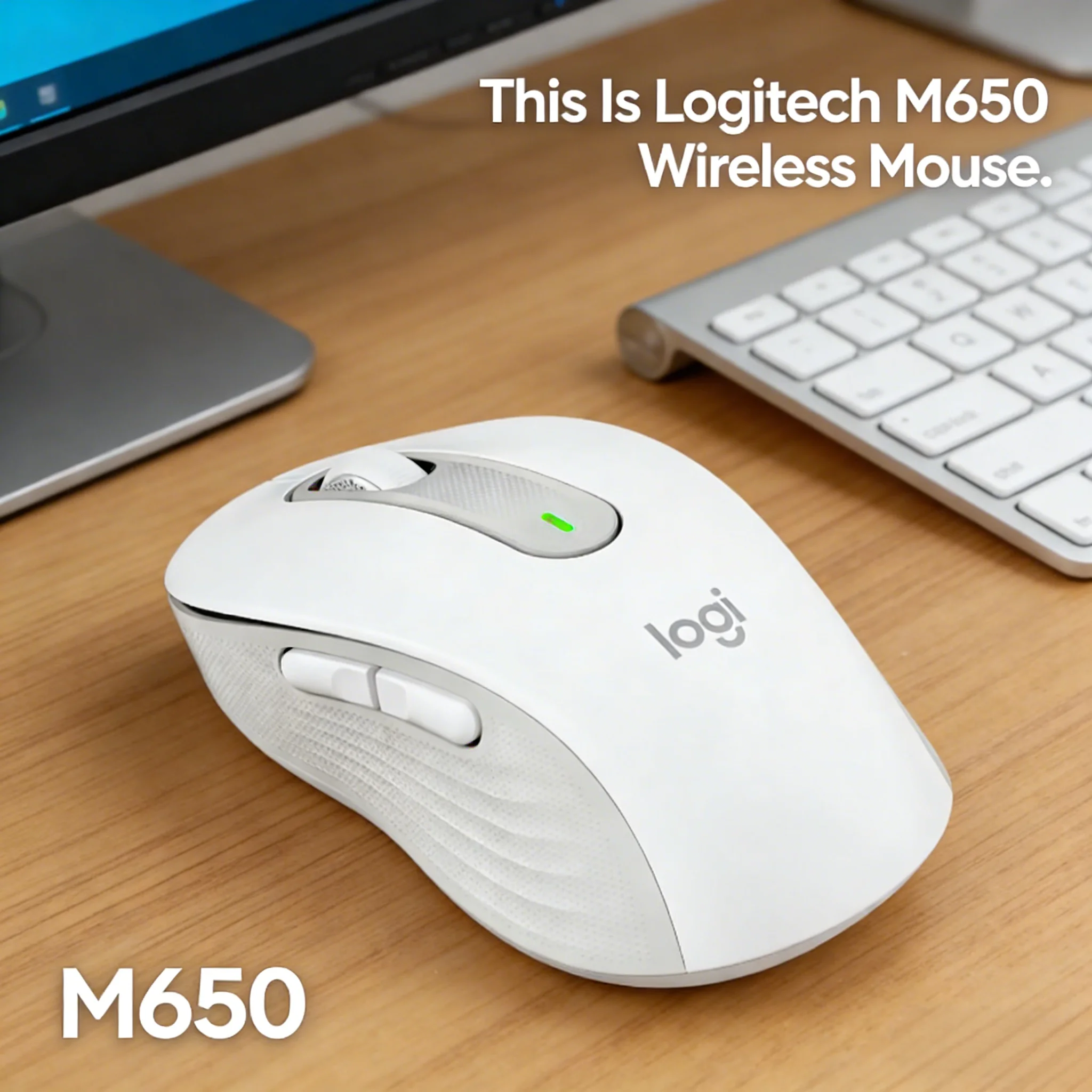 M650 /M650L Medium-Small Hand Mouse Ergonomic Grip Silent Click 2000DPI Precision