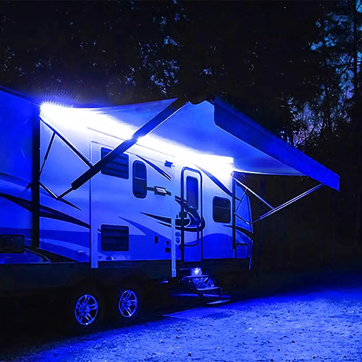 12V 16.4FT Blue RV Awning LED Strip Lights, Waterproof Camping Lighting for Trailers & Trucks
12V 16.4FT Blue RV Awning LED Strip Lights, Waterproof Camping Lighting for Trailers & Trucks