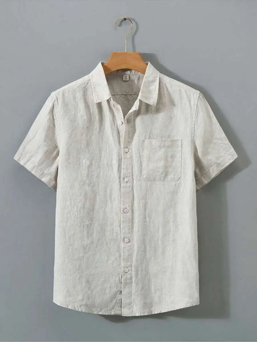 Men's Casual Pure Linen Shirt Summer Thin Short Sleeve Loose Fit Breathable Lightweight Classic Color Top
Men's Casual Pure Linen Shirt Summer Thin Short Sleeve Loose Fit Breathable Lightweight Classic Color Top