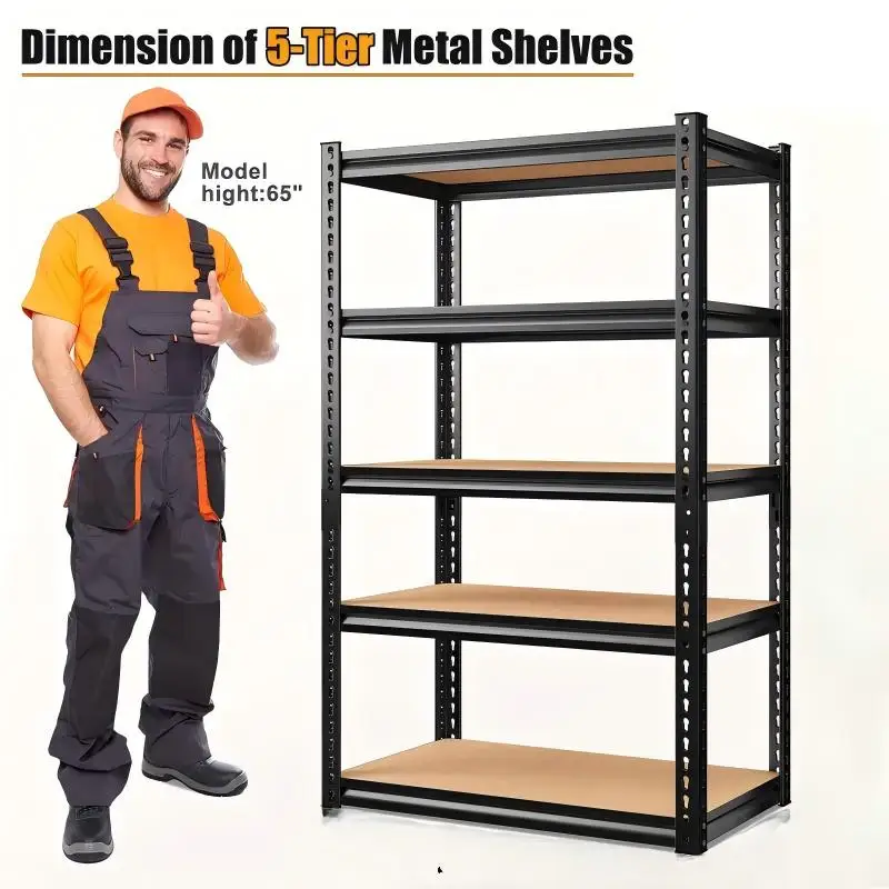 1 heavy-duty 5-storey bolt free steel storage rack unit, adjustable garage storage rack, suitable for workshop, warehouse, offic
1 heavy-duty 5-storey bolt free steel storage rack unit, adjustable garage storage rack, suitable for workshop, warehouse, offic