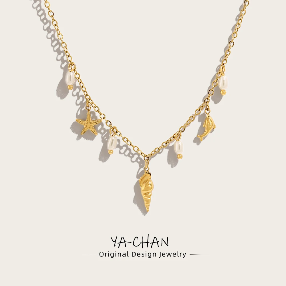 YACHAN Stainless Steel Ocean Charms Necklace for Women Trendy Chic Beach Waterproof Holiday 18K Gold Plated Jewelry
YACHAN Stainless Steel Ocean Charms Necklace for Women Trendy Chic Beach Waterproof Holiday 18K Gold Plated Jewelry