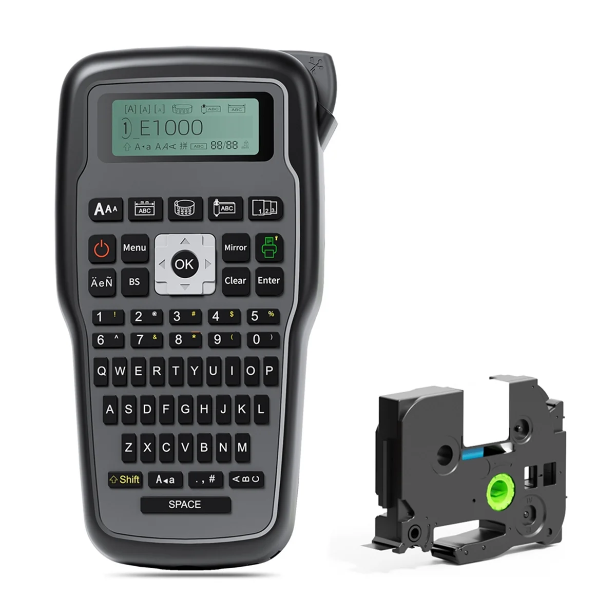 A49T E1000 Label Maker Printer QWERTY Keyboard Symbols Industrial Printer Work with Heat Shrink Tubes Gray
A49T E1000 Label Maker Printer QWERTY Keyboard Symbols Industrial Printer Work with Heat Shrink Tubes Gray