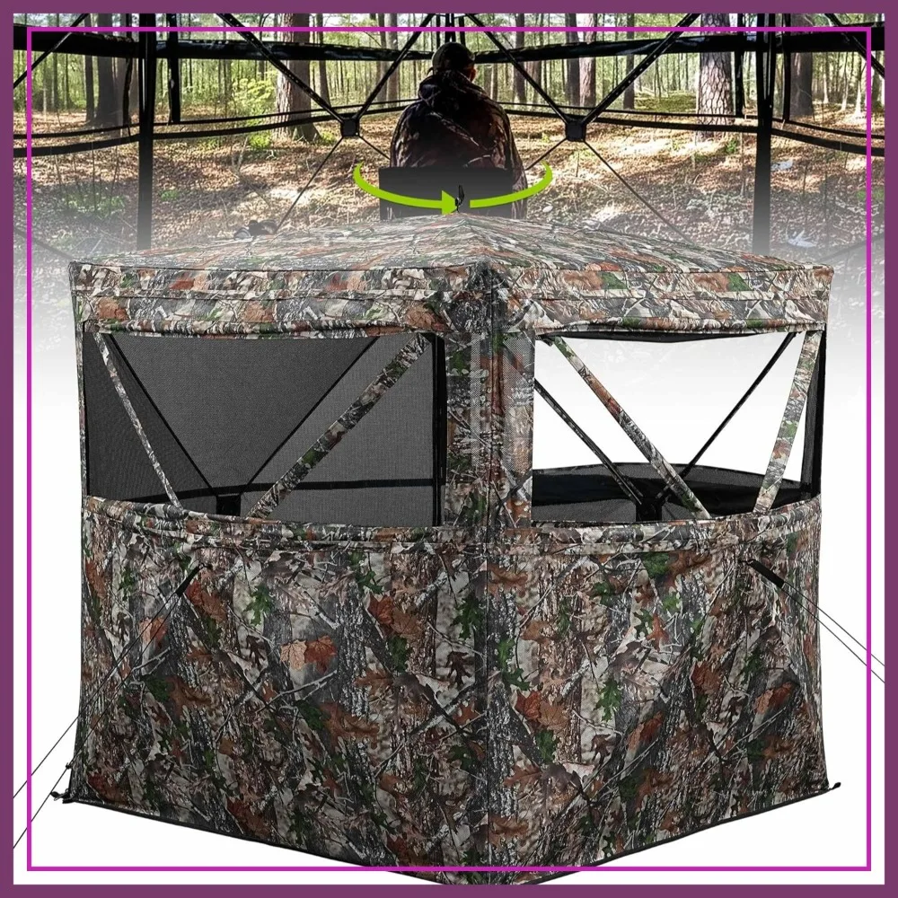 360 See Through Hunting Blind for Turkey & Deer, 2-3 Person Pop Up Camouflage Tent
360 See Through Hunting Blind for Turkey & Deer, 2-3 Person Pop Up Camouflage Tent