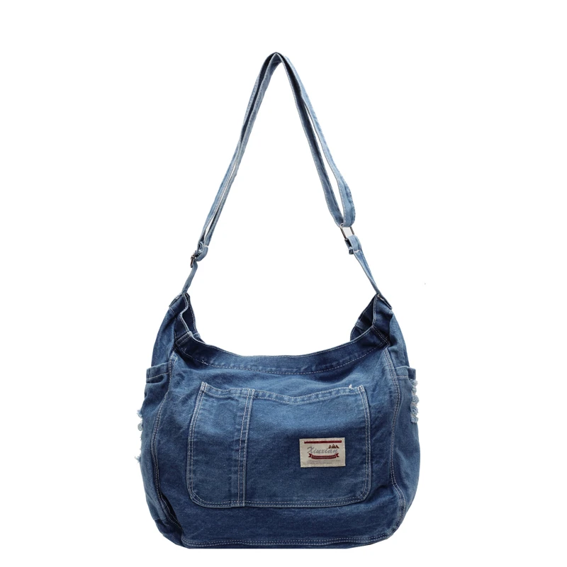 Casual Sewing Thread Denim Zipper Handbag Large Capacity Commute Youth Shoulder Bag High Quality Design Women's Crossbody Bags
Casual Sewing Thread Denim Zipper Handbag Large Capacity Commute Youth Shoulder Bag High Quality Design Women's Crossbody Bags