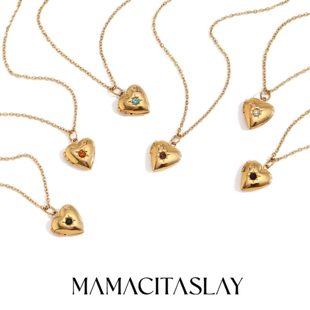MamacitaSlay New Design Twelve Birthstone Heart Can Paste Photo Frame Pendant Women's stainless steel necklace jewelry Gifts
MamacitaSlay New Design Twelve Birthstone Heart Can Paste Photo Frame Pendant Women's stainless steel necklace jewelry Gifts