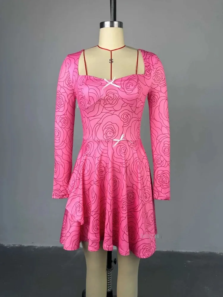 Square Neck Bow Dress with Irregular Hem Floral Print A-Line Long Sleeve Midi Dress 2025 Summer Deep Pink
Square Neck Bow Dress with Irregular Hem Floral Print A-Line Long Sleeve Midi Dress 2025 Summer Deep Pink