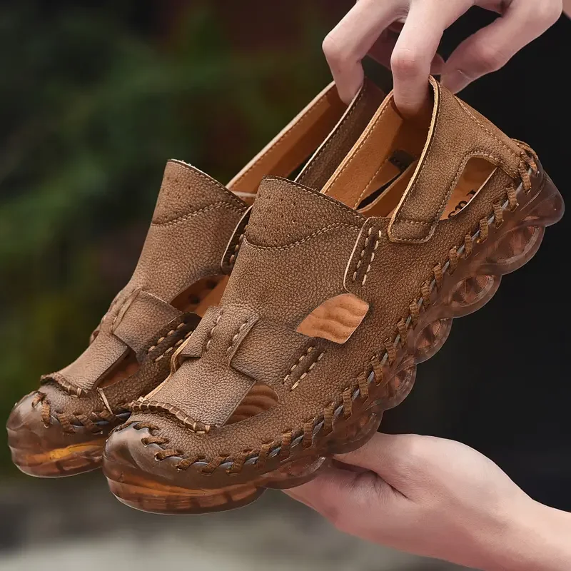 Summer Men's Handmade Leather Platform Business Casual Roman Sandals Hollowed Out Breathable Casual High-quality Hiking Shoes
Summer Men's Handmade Leather Platform Business Casual Roman Sandals Hollowed Out Breathable Casual High-quality Hiking Shoes