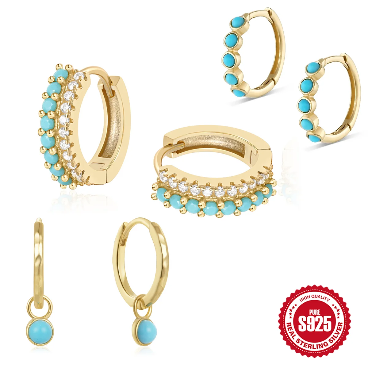 AIDE 925 Sterling Silver Turquoise Hoop Earring Premium Green Hoop Earrings for Women Wedding Luxury Jewelry Girls Gifts
AIDE 925 Sterling Silver Turquoise Hoop Earring Premium Green Hoop Earrings for Women Wedding Luxury Jewelry Girls Gifts