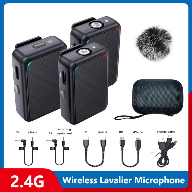 Wireless Lavalier Microphone Portable Dual Channel Audio Video Recording Lapel Mic for iPhone Android DSLR Camera Vlog YouTube
Wireless Lavalier Microphone Portable Dual Channel Audio Video Recording Lapel Mic for iPhone Android DSLR Camera Vlog YouTube