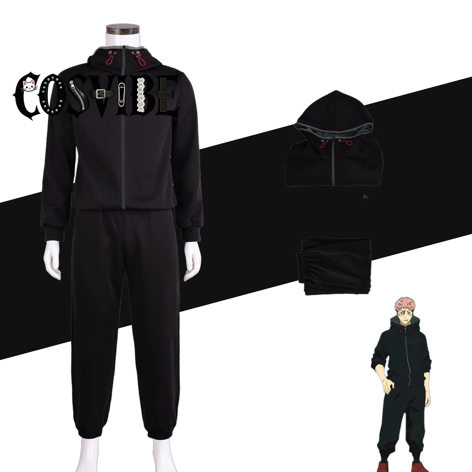 Jujutsu Kaisen Itadori Yuji Cosplay Costume - Hoodie Pants Anime Roleplay Uniform Coat Black Halloween Carnival Suit
Jujutsu Kaisen Itadori Yuji Cosplay Costume - Hoodie Pants Anime Roleplay Uniform Coat Black Halloween Carnival Suit