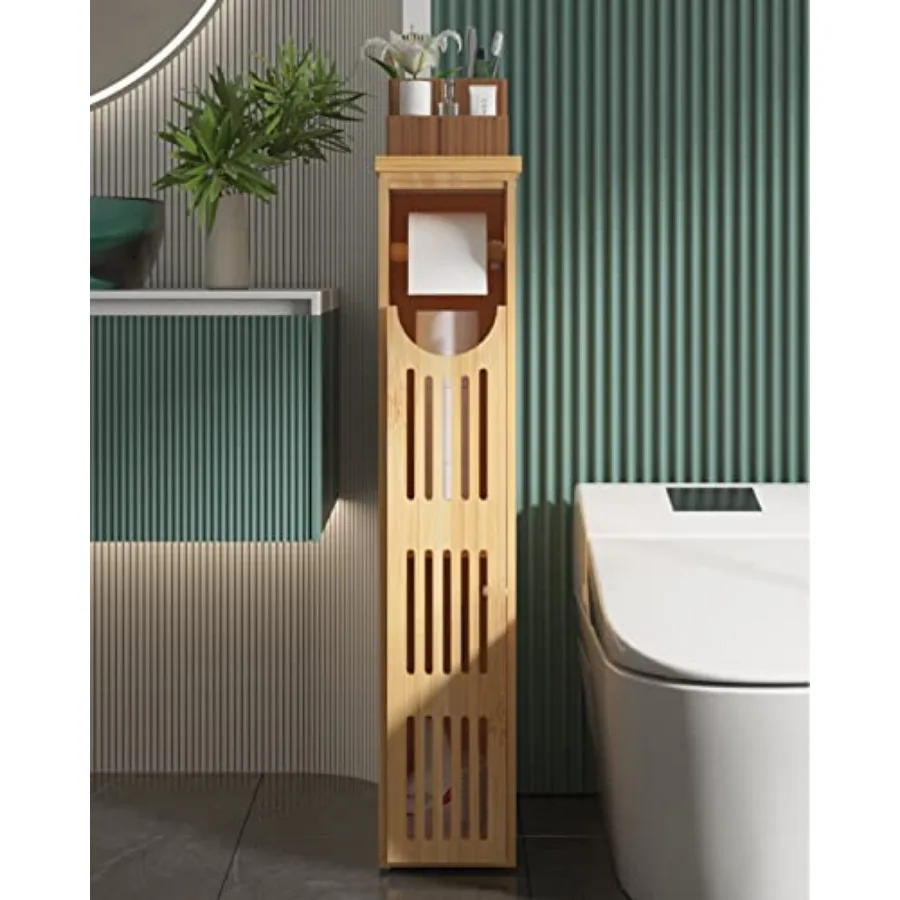 Toilet Paper Storage Cabinet, Toilet Paper Holder with Storage for Small Spaces, Slim Bathroom Storage Cabinet, 33x7.3x6.5 Inch
Toilet Paper Storage Cabinet, Toilet Paper Holder with Storage for Small Spaces, Slim Bathroom Storage Cabinet, 33x7.3x6.5 Inch