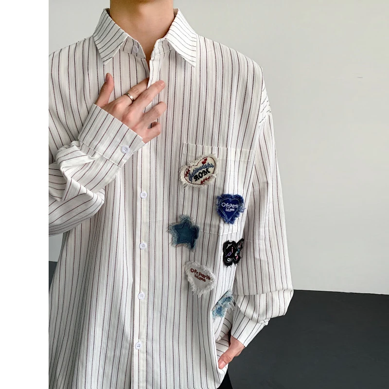 Vintage Men's Shirt Patchwork Applique Striped Long Sleeve Oversized Fit Casual Retro Streetwear Premium Blouse Top 9X2867
Vintage Men's Shirt Patchwork Applique Striped Long Sleeve Oversized Fit Casual Retro Streetwear Premium Blouse Top 9X2867