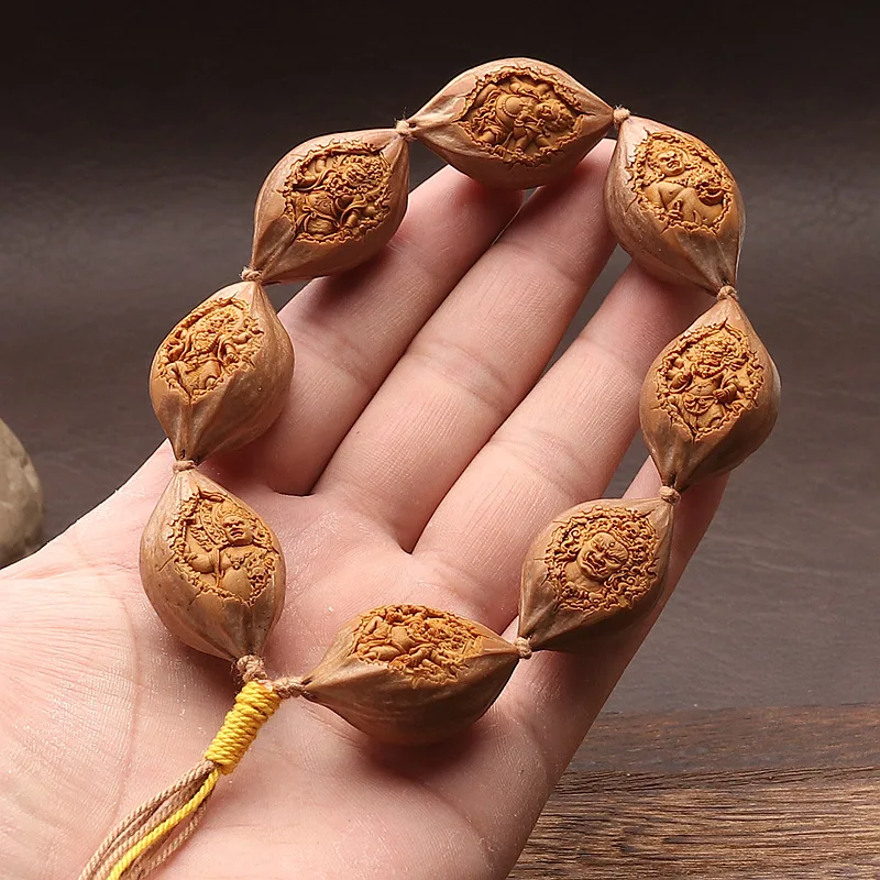 Single Circle Olive Pit Carved Bracelet Eight Vajra King Hades Prayer Beads for Men and Women Gifts
Single Circle Olive Pit Carved Bracelet Eight Vajra King Hades Prayer Beads for Men and Women Gifts