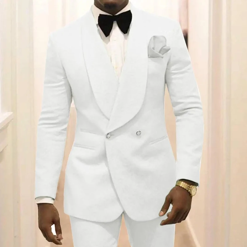 Custom Made Groomsmen White Pattern Groom Tuxedos Shawl Lapel Business Suits Wedding Best Man Costume Homme 2PCS( Jacket+Pants )
Custom Made Groomsmen White Pattern Groom Tuxedos Shawl Lapel Business Suits Wedding Best Man Costume Homme 2PCS( Jacket+Pants )