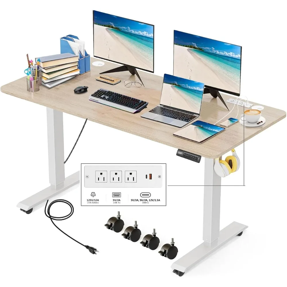 55 x 24 Inch Electric Standing Desk, Adjustable Height Sit-Stand Desk for Home Office, 2 USB Ports, 3 AC Outlets, Memory Preset
55 x 24 Inch Electric Standing Desk, Adjustable Height Sit-Stand Desk for Home Office, 2 USB Ports, 3 AC Outlets, Memory Preset