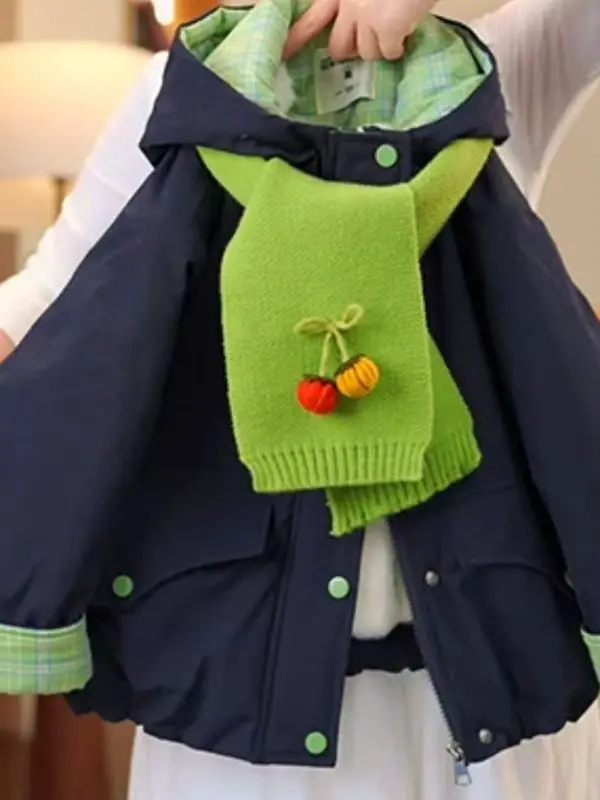 Girls Winter Cotton Jaet 2025 New Faion Thiened Fce Lined Hooded Plaid Splicing Warm Outerwear for Children under 7
Girls Winter Cotton Jaet 2025 New Faion Thiened Fce Lined Hooded Plaid Splicing Warm Outerwear for Children under 7